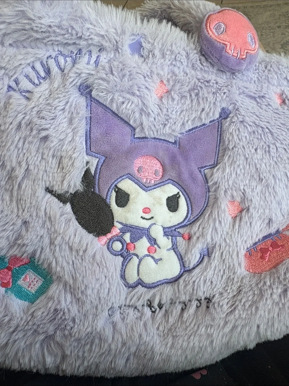 Kids Plush Character Tote Bag - Lavender
